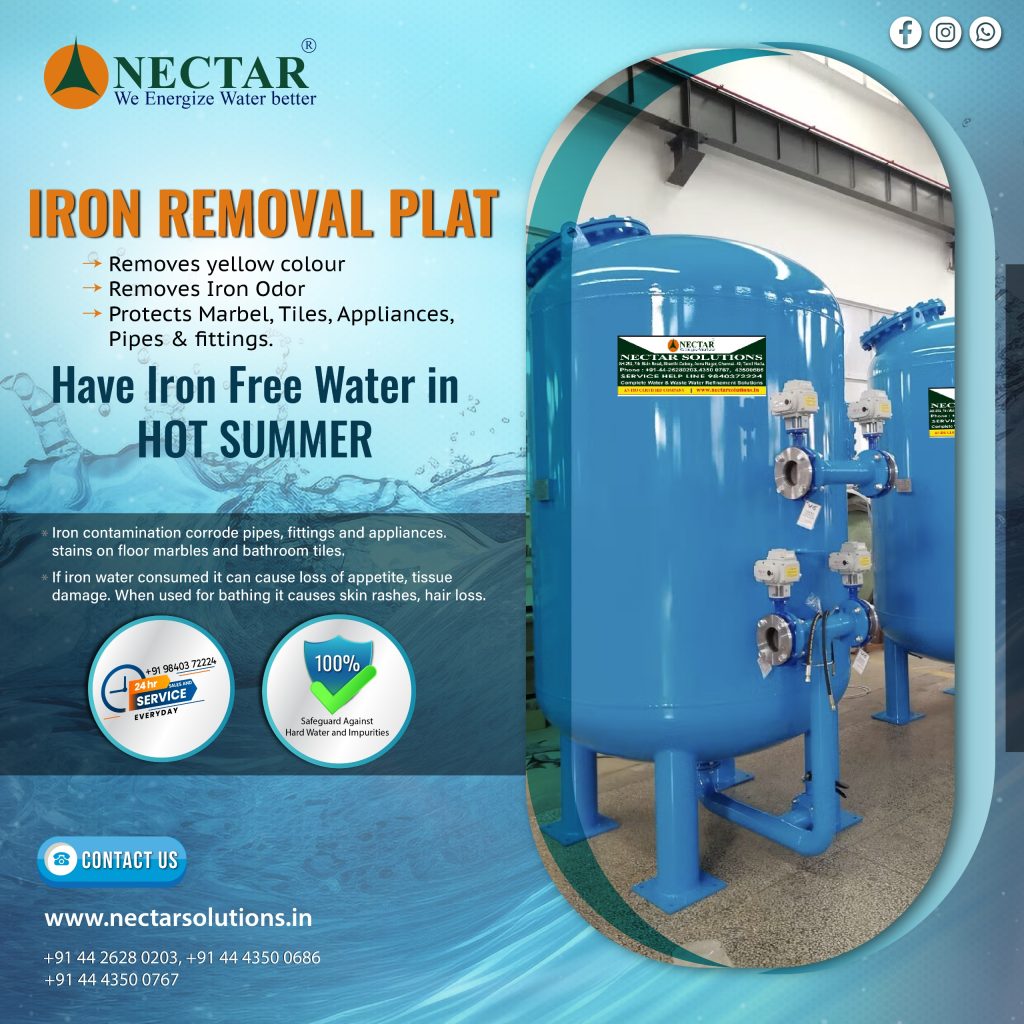 Iron filtration system for borewell water